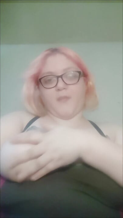 Amputated Fat BBW Playing with Her Huge Tits - Amateur Slow Motion