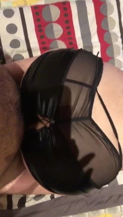 Stiffed big black cock behind tight pussy lips