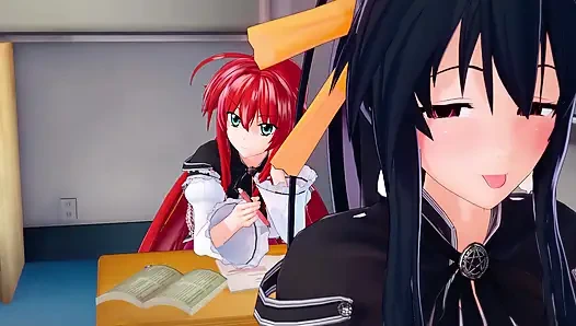 Rias наблюдает, как Akeno трахается, и лесбийский секс Ксеновии и Koneko - ГЛУБОКО NTR СЕРИЯ БЕЗУМИЕ