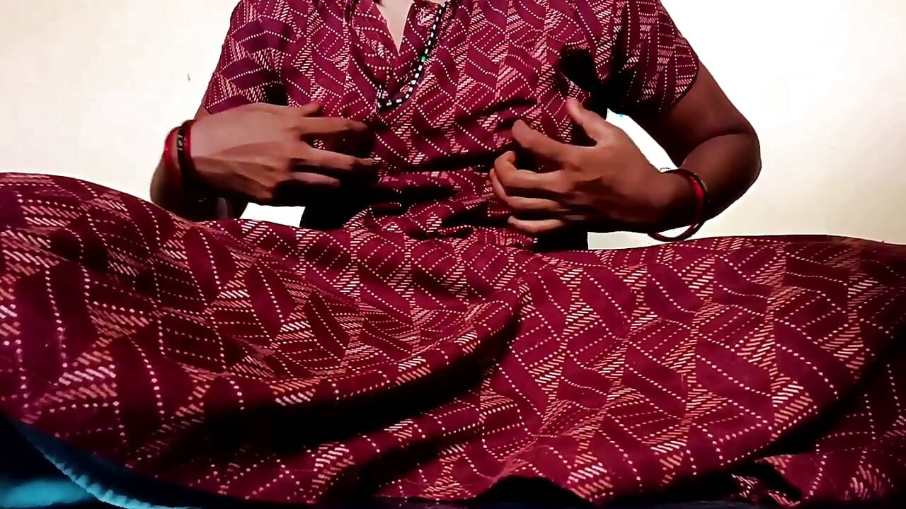 Ammu squeezes her breasts while wearing her nightie, turning up the heat 135