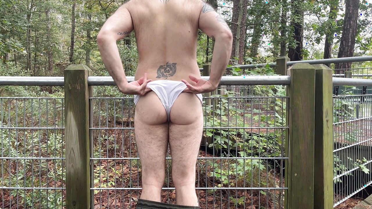 Handsome daddy masturbation solo sexual side penis sex in nature