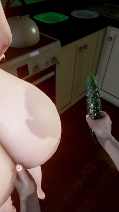 Japanese Stepmom Naked Cooking In Kitchen Stepson Put Cucumber In Her Pussy | Clip 1