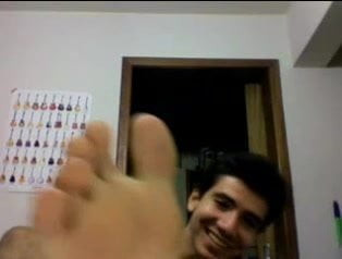 Straight guys feet on webcam #462