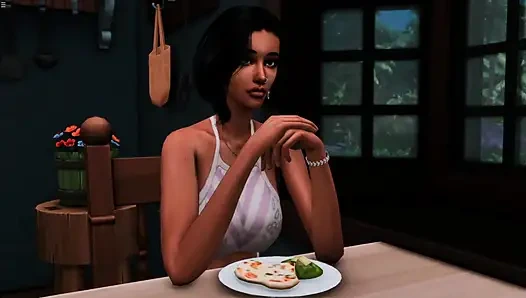 Adik tiri India nyepong kontol arun di bawah meja waktu ibu tirinya lagi makan