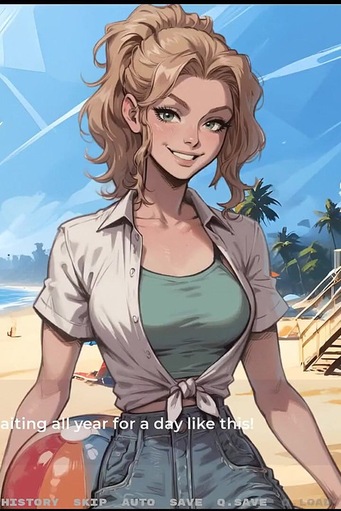 Pacar Baru Saya [Game Hentai Tabu] Ep.24 Hari Di Pantai Dengan Dua Saudara Perempuan Saya yang Cantik!