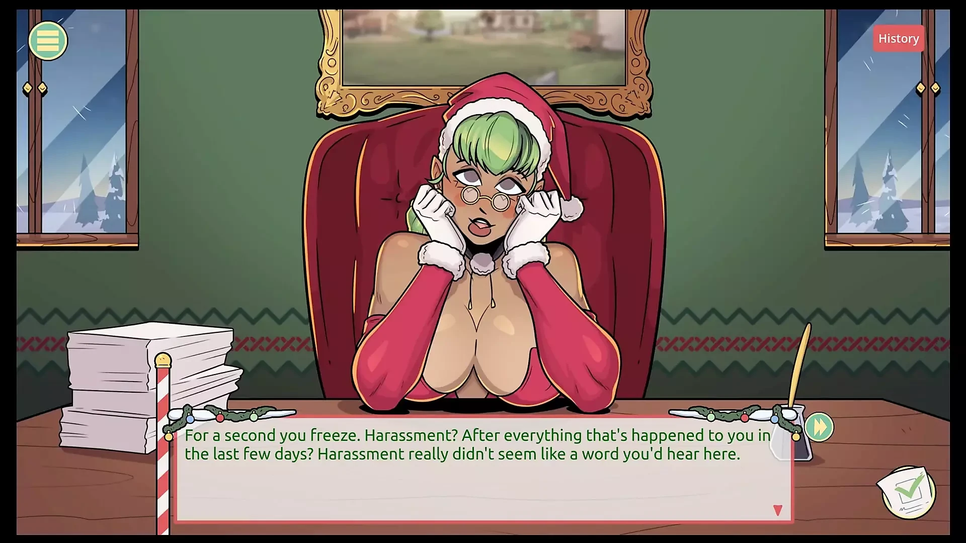 Claus' Secret Surprise XMAS HENTAI Game Ep.5 FEMBOY CUM all over santa elf cute face !