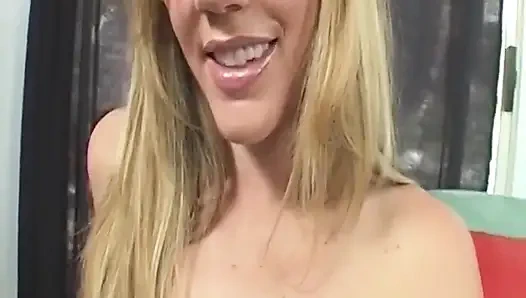 Blonde Vixen in Fishnets Stretched Wide by Throbbing Cock