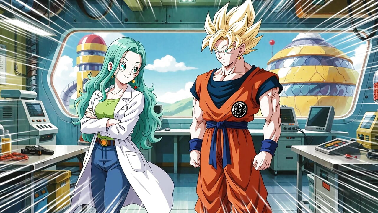 Goku takes advantage of the fact that Vegeta is not there to visit Bulma. Porn in Spanish- AI