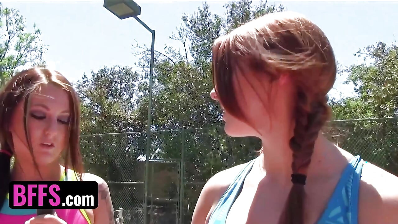 BFFS - Horny Tennis Coach Lifts His Students' Mini Skirts And Pounds Their Wet Pussies On The Field