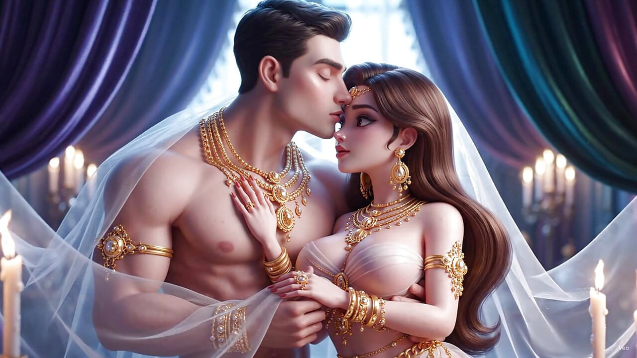 Pehmeä kynttilänvalo Mein Desi Vaimo Ki Intiimi Yö - Valkoinen Saree Mein Aviomies Ke Saath Täysi Syleily Seksi