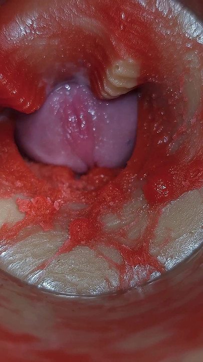Kamera Unutar Duboke Pičke Snima Vrlo Ogromnu Ejakulaciju Sperme Asmr