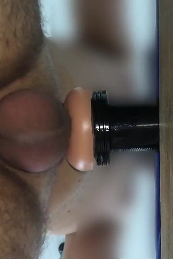 Close up Fleshlight Fuck From Below with Ruined Creampie