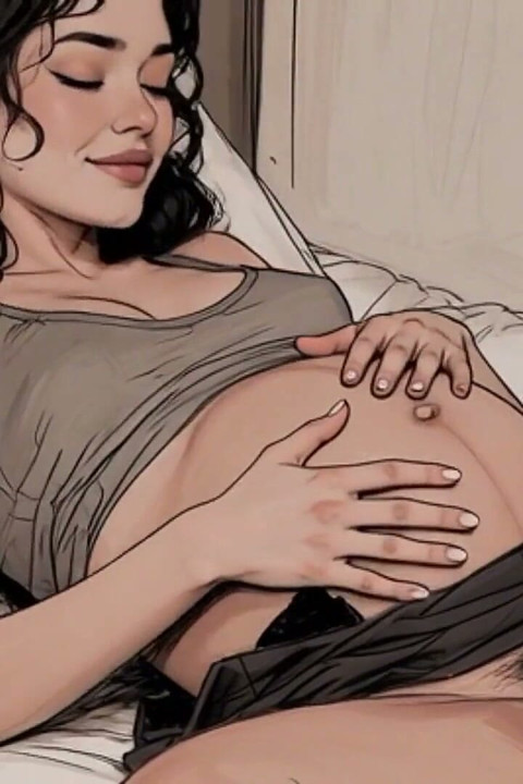 9 Months Pregnant Woman Masturbates Her Thick Hairy Wet Pussy