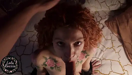 Young redhead wife good sucks and deepthroats till cum in mouth