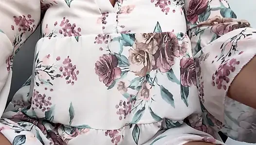 Because I'm horny, I rub my pussy through my pantyhose.