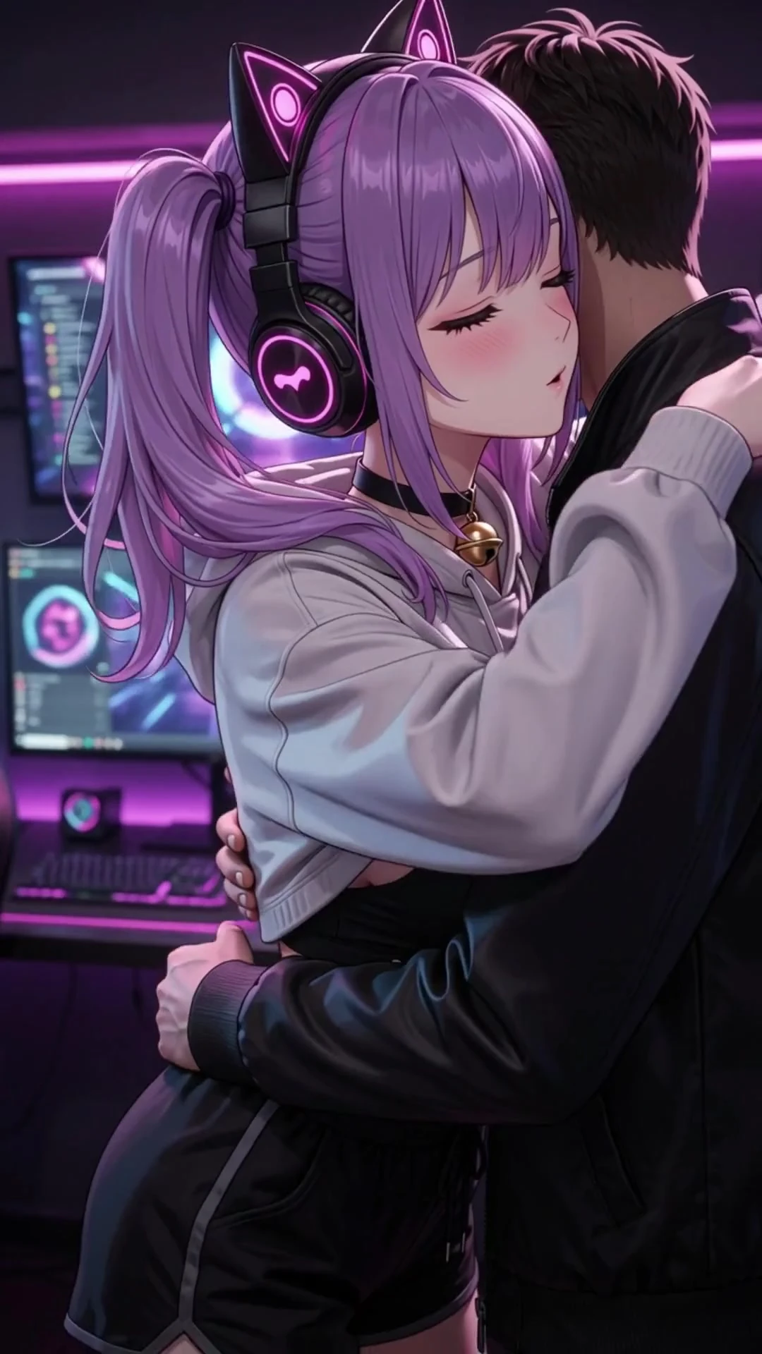 A voluptuous and sexy streamer invites a fan and lets him fuck her like a slut in her studio. – AI-generated content