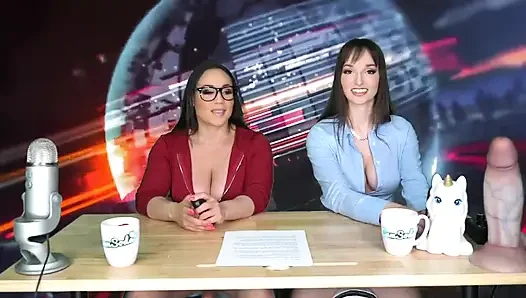 Big Tits MILFs Carmela Clutch and Lexi Luna Orgasm While Reading the News