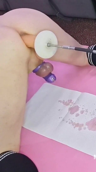 Powerful moment from "Mature DILF Mike Essex hands free chastity cage cum and pee squirt on the fucking machine"