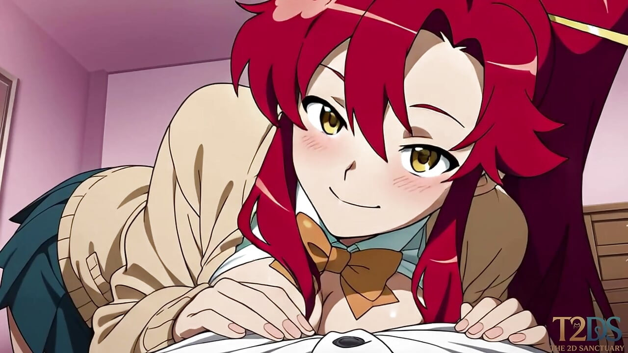 Yoko içine spiral: gurren lagann kızıl saçlı keskin bakış açısı hentai