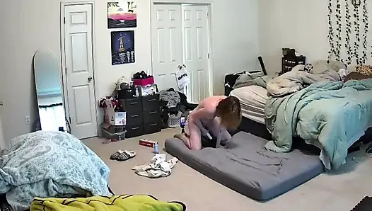 Webcam catches MILF riding huge dildo