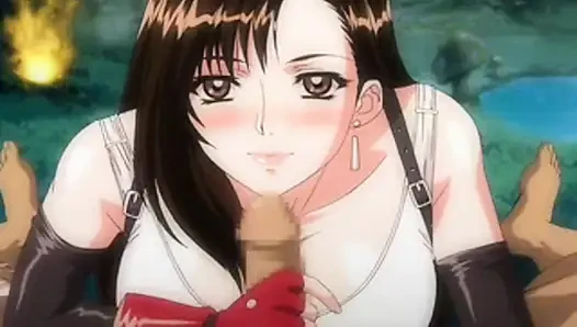 Sarcasticshovel392 präsentiert: Tifa Lockhart aus Final Fantasy VII erliegt einer intensiven, animeartigen Oralsex-Session mit englischen Untertiteln