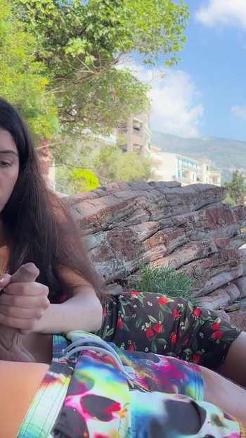 Spectacular moment from "Public Dick Flashing on the Beach - I took his dick in my hand and helped him cum"
