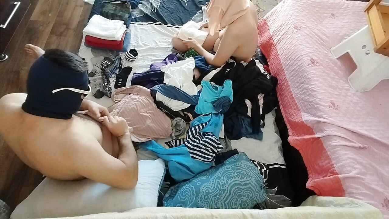 Amateur couple having fun in the bedroom. Sexy amateur wife sensually licks ice cream. Sexy wife serves breakfast in the bedroom