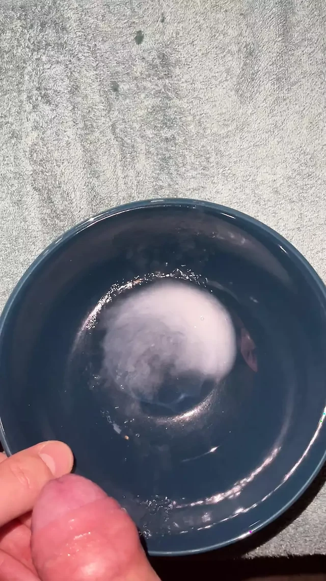 Cum in bowl