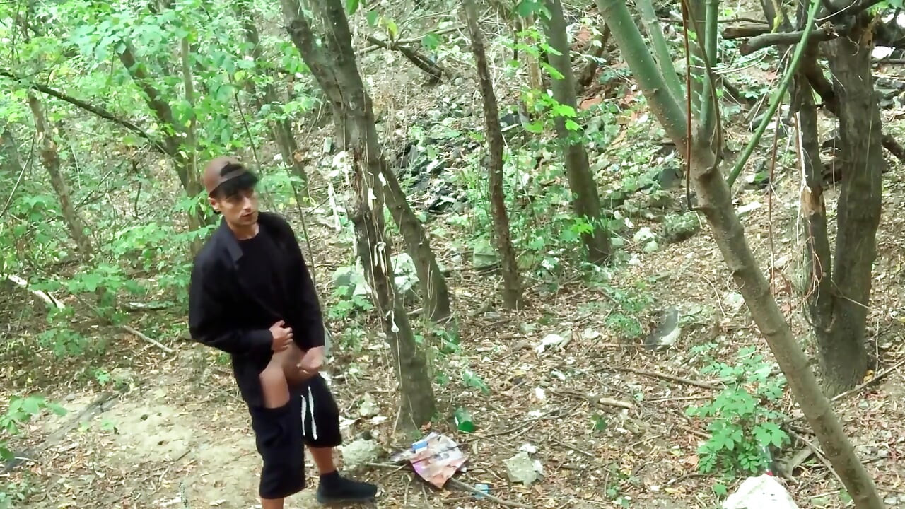 I Jerk and Cum at a Cruising Area, Where Condoms Are on the Tree and Pornmagazines on the Ground