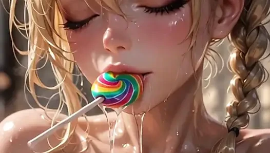 Lollipop lecken Zusammenstellung, 3d Anime