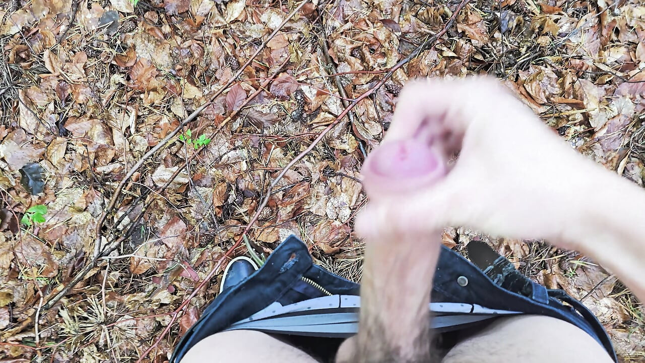 Polish young boy jerking off in the forest after work