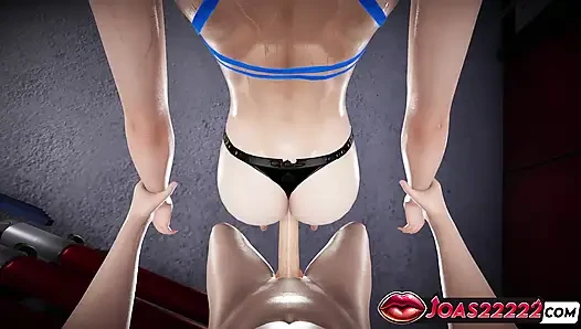 Sexy Pang Black Bikini 3D Animation - Doggystyle Fuck, Lifting Tied Pussy Penetration and Prone Bone Creampie