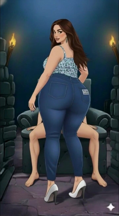 Wife Blanca Caderona Pulls Down Jeans And Slowly Provokes Him XL Booty | Clip 1