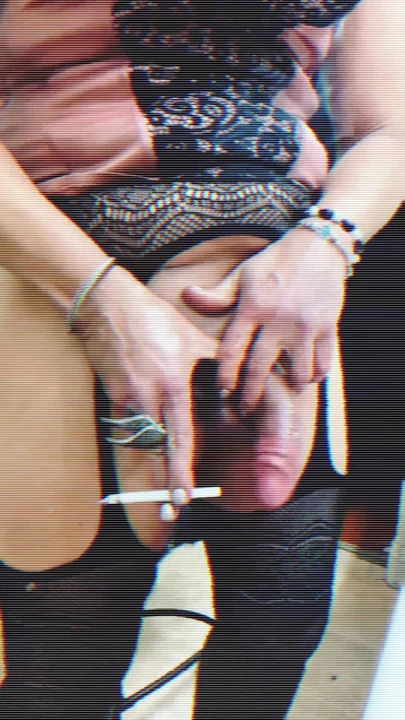 Must-see moment from "ECumming Smoking Fetish Trans Boot Goddess Marilyn Loversmoke"