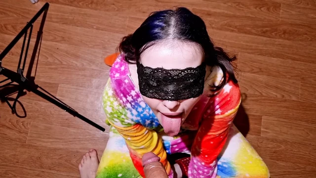 Petite girl sucks cock for the first time