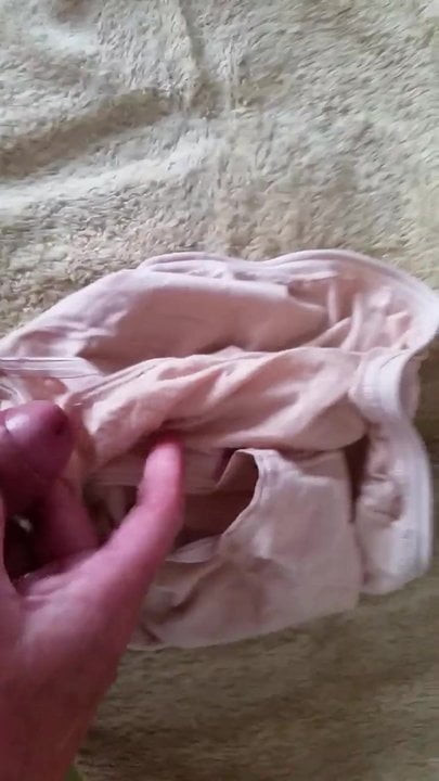 Pantie wanking and cum