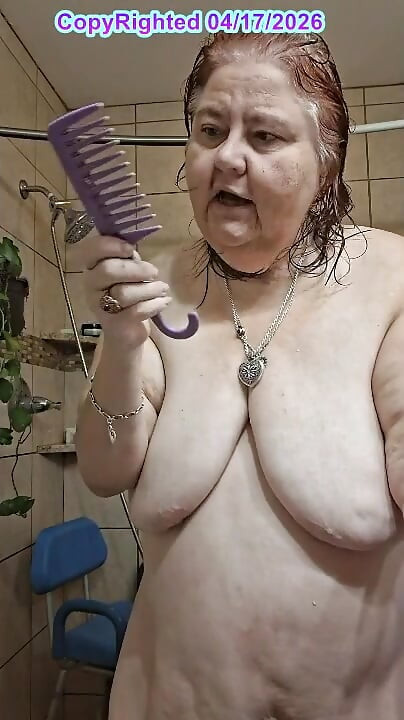 After a Hot Sshower Nurse Vicki Dries off and Does Some Other Grooming