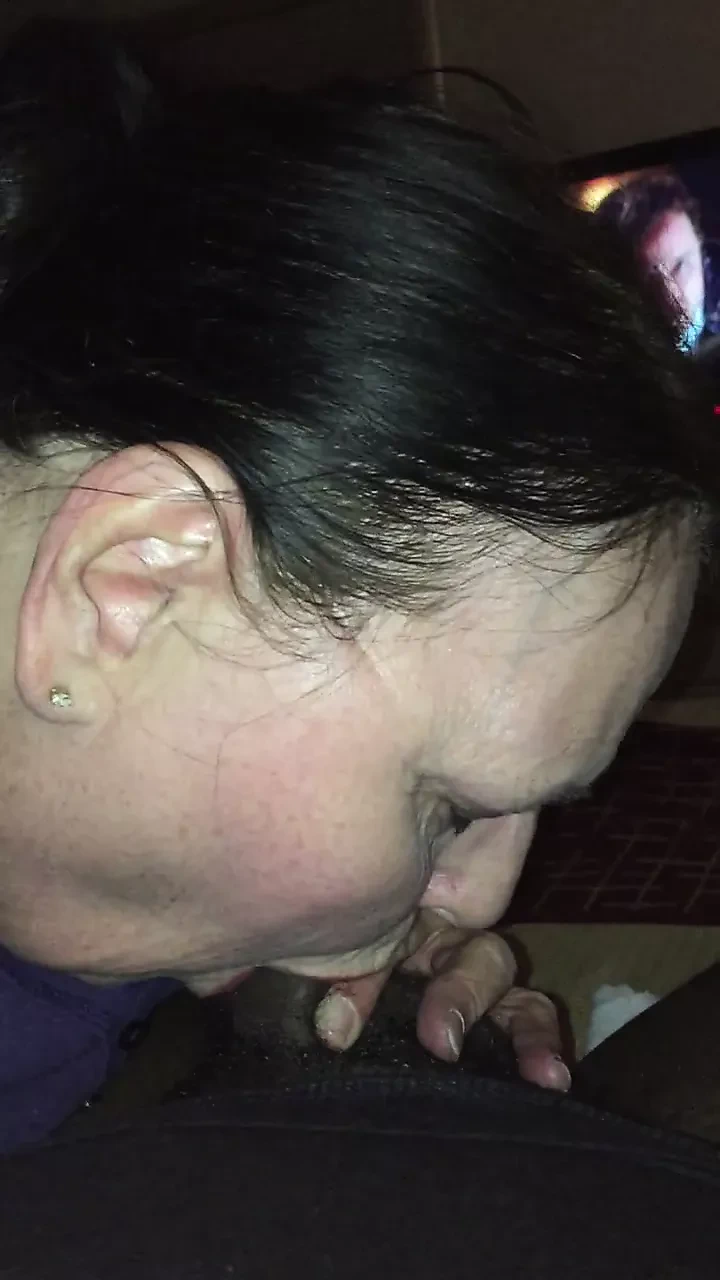 Old BBW sucks and swallows black cock sloppy