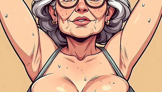 Sexy Cartoon Grannies Areola Slip
