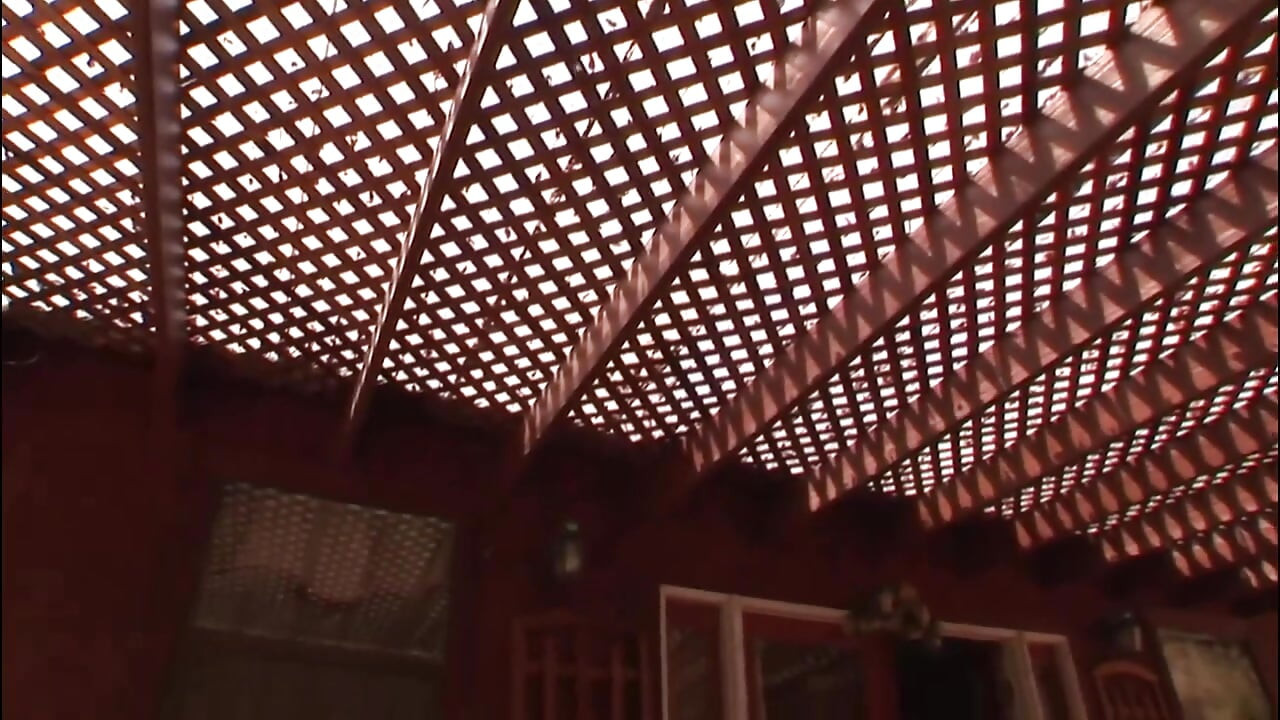 穿着性感内衣的金发女郎在户外被大黑屌壮男干