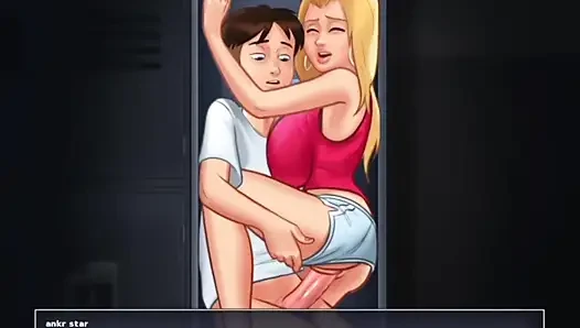 Closed inside Locker with beautiful girlfriend. Big ass fucked   summer time saga game