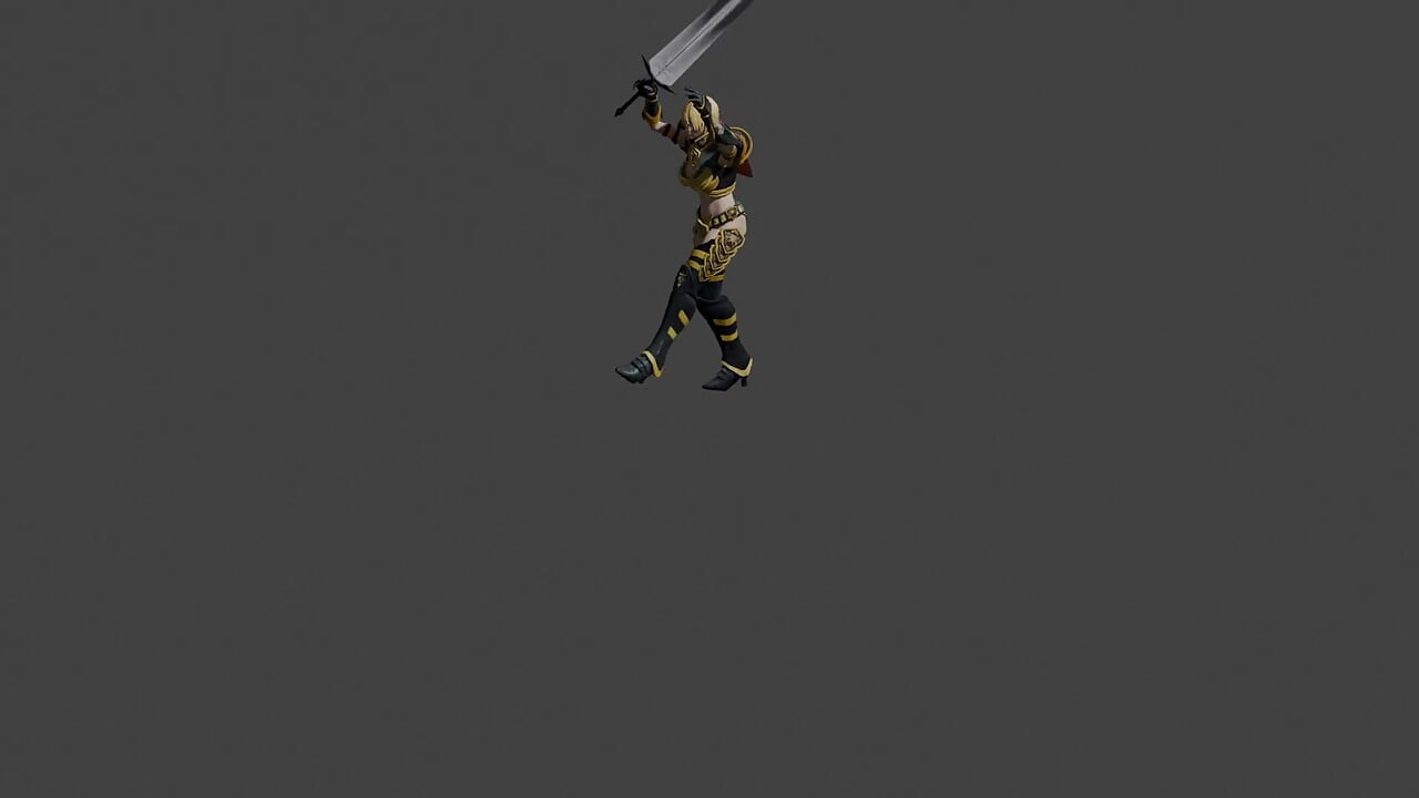 a girl dancing with sword