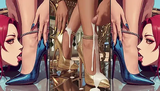 High-Heels get cum from alle sites an will be licked by hot anime girls Chapter 2
