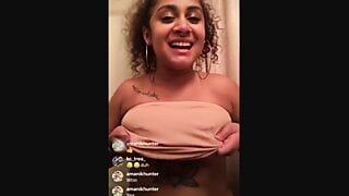 Rican Shortie Flashing Tits on Live