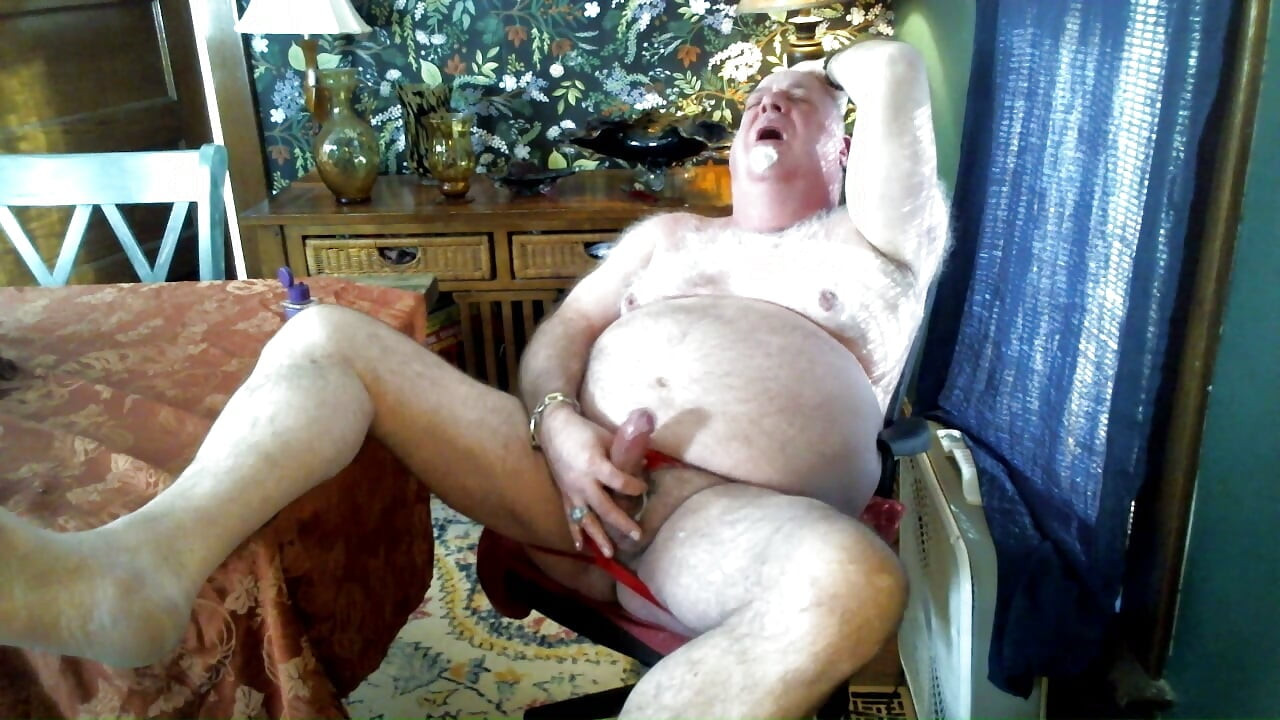 Beardaddychub Jerks and Cums on Cam in a Union Suit!