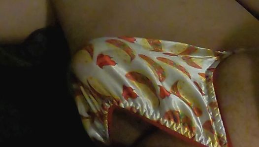 Satin Taco Thong Bulge Play Jerk & Cum