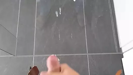 My uncut cock cums hard