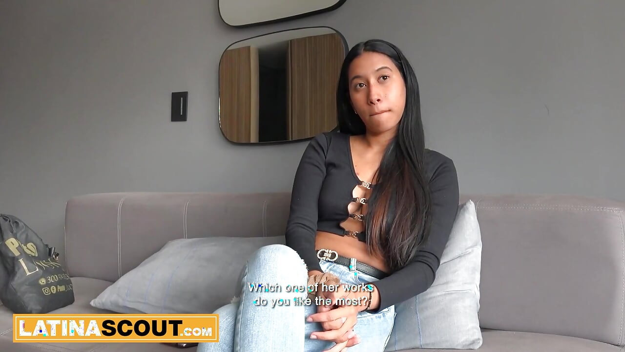 Peituda de 18 anos, latina modelo despida e martelada em falsa audição amadora