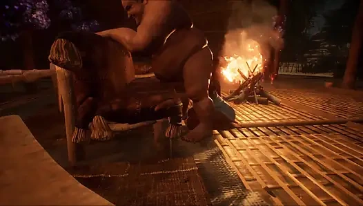 Wild life gameplay von fettem typ fickt schönes mädchen