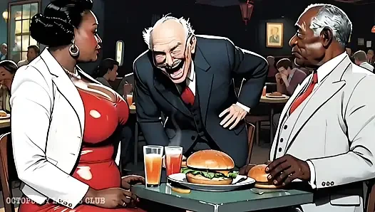 Elite Cuckold Club: Mistress Ebony BBW Fulfilling the Dreams of Old Rich Cuckolds. Cartoon Visual Novel